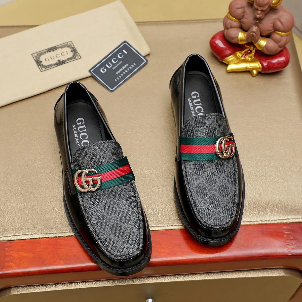 Men's men's shoes💰460💰💰Gucci official website men's business formal leather shoes updated💥Hong Kong counters synchronize new styles💥completely one-to-one replica shipment👍zero gap in counter quality 0⃣️made of imported cowhide on the outside+water-dyed🐂leather lining, color optional! Matching code 38-45